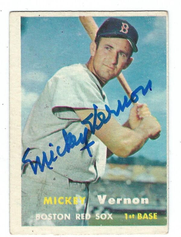 Autographed MICKEY VERNON 1957 Topps Card