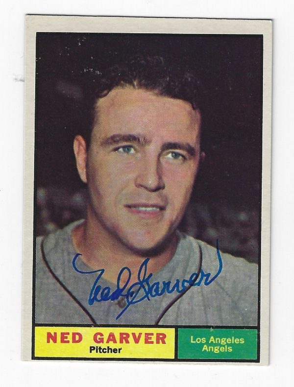 Autographed NED GARVER 1961 TOPPS Card