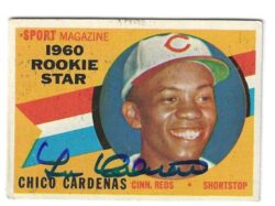 Autographed LEO CARDENAS Cincinnati Reds 1960 Topps Card