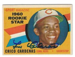 Autographed LEO CARDENAS Cincinnati Reds 1960 Topps Card