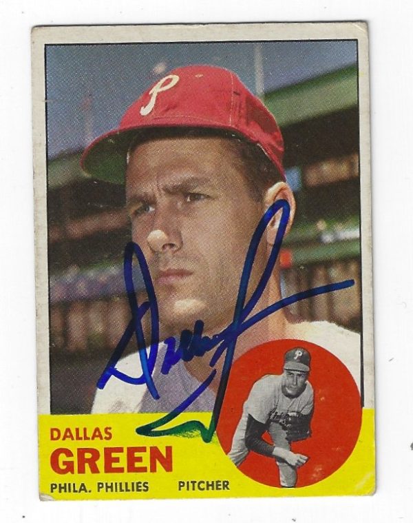 Autographed DALLAS GREEN 1963 Topps Card