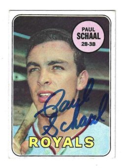 Autographed PAUL SCHAAL Kansas City Royals 1969 Topps Card