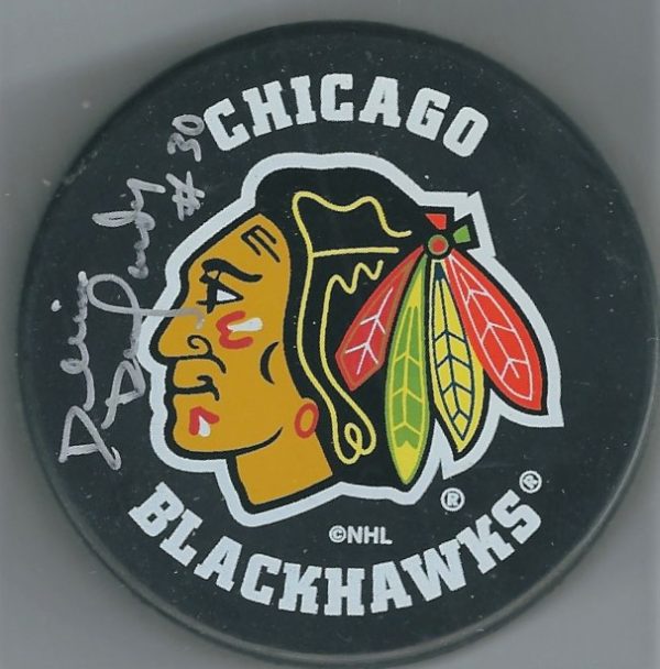 AUTOGRAPHED DENIS DEJORDY Chicago Black Hawks  Puck