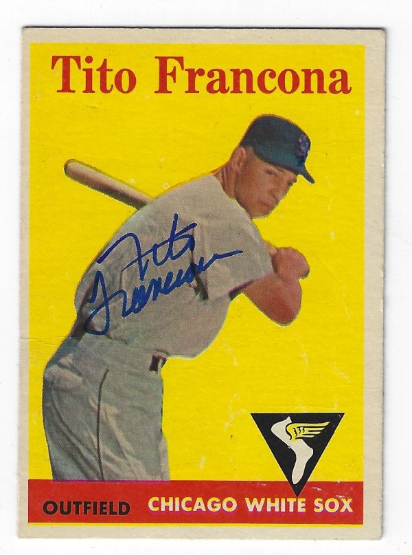 Autographed TITO FRANCONA 1958 Topps Card