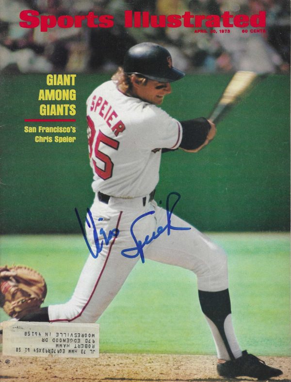 Autographed CHRIS SPEIER Giants Sports Illustrated April 30, 1973