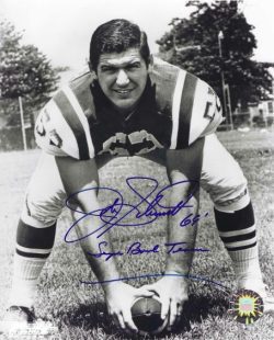 Autographed JOHN SCHMITT "69 Super Bowl Team" 8X10 New York Jets photo