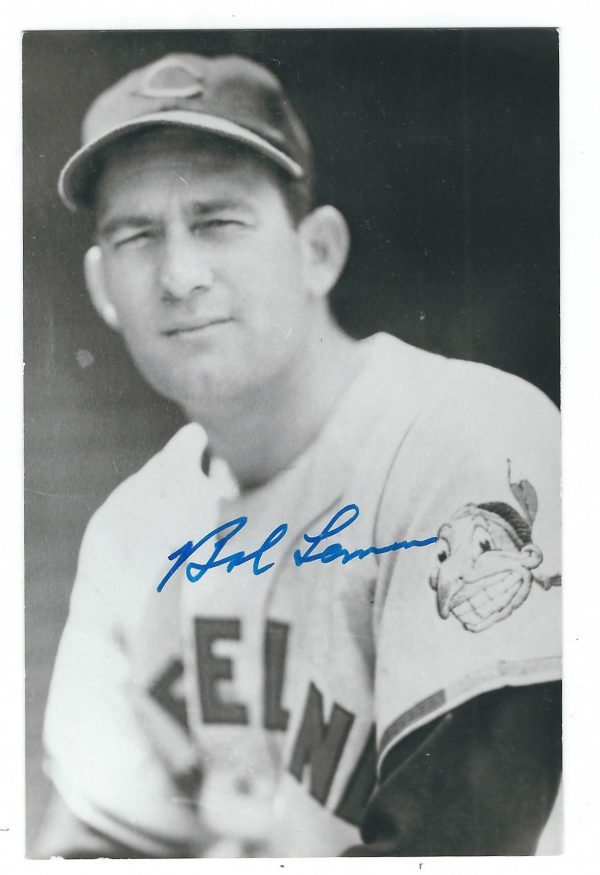 Autographed BOB LEMON BW Rowe Post Card