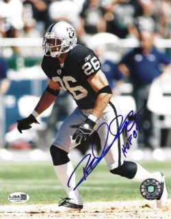 Autographed ROD WOODSON "HOF 09" 8X10 Oakland Raiders photo JSA