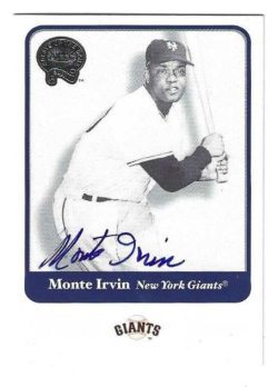 Autographed MONTE IRVIN New York Giants 2001 Fleer Greats Card