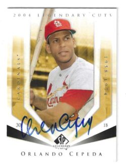 Autographed ORLANDO CEPEDA St. Louis Cardinals 2004 Upper Deck Legendary Cuts