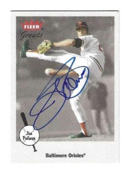 Autographed JIM PALMER Baltimore Orioles 2002 Fleer Greats of the Game Card