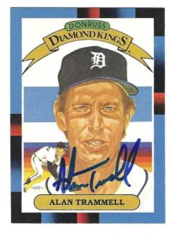 Autographed ALAN TRAMMELL 1988 Donruss Diamond King