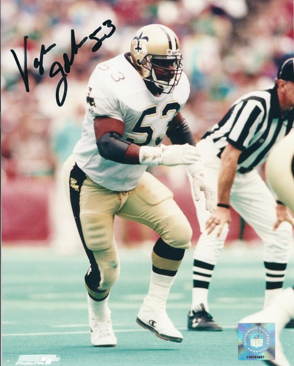 Autographed VAUGHAN JOHNSON 8X10 New Orleans Saints photo