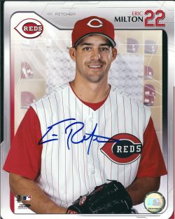 AUTOGRAPHED ERIC MILTON 8x10 Cincinnati Reds Photo