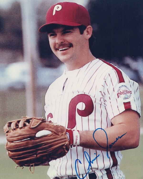AUTOGRAPHED CHRIS JAMES 8X10 Philadelphia Phillies Photo