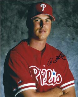 AUTOGRAPHED ANTHONY SHUMAKER 8x10 Philadelphia Phillies Photo