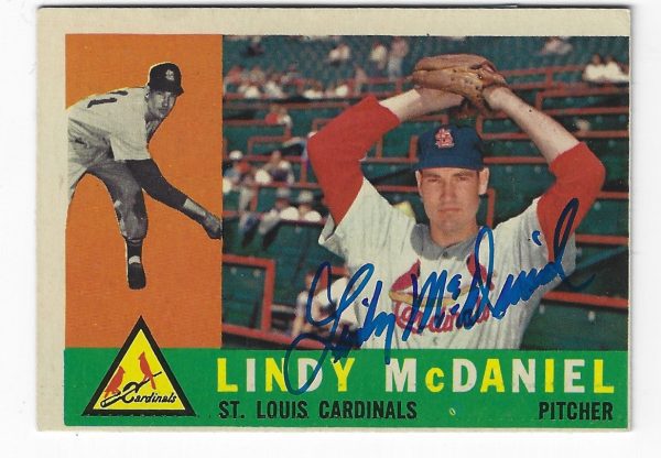 Autographed LINDY MCDANIEL 1960 Topps Card