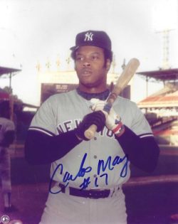 AUTOGRAPHED CARLOS MAY 8X10 New York Yankees Photo