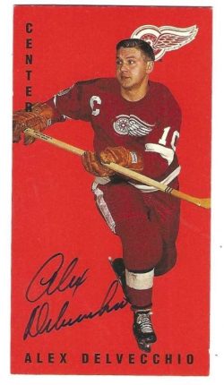 Autographed 1994 Parkhurst Tall Boys ALEX DELVECCHIO Detroit Red Wings card