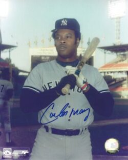 AUTOGRAPHED CARLOS MAY 8X10 New York Yankees Photo