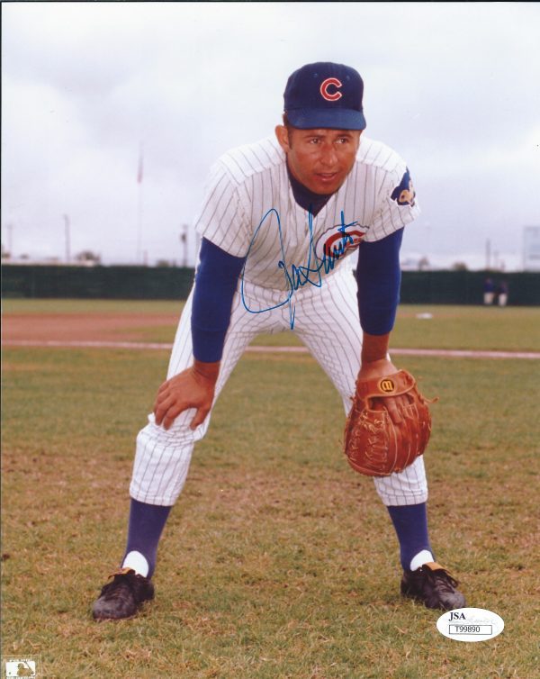 Autographed RON SANTO 8X10 CHICAGO CUBS photo JSA