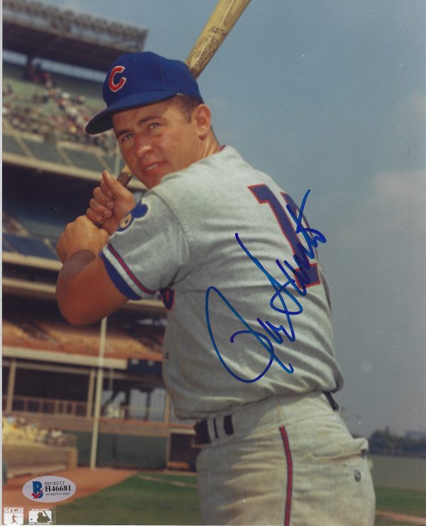 Autographed RON SANTO 8X10 CHICAGO CUBS photo Beckett COA