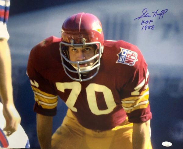 AUTOGRAPHED SAM HUFF 16 X 20 Washington Redskins Photo with JSA COA