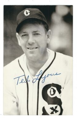 Autographed TED LYONS Chicago White Sox BxW Rowe Post Card