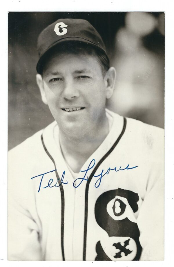 Autographed TED LYONS Chicago White Sox BxW Rowe Post Card