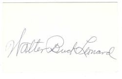 Autographed WALTER BUCK LEONARD 3X5 Index Card