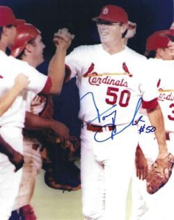 AUTOGRAPHED TOM HENKE 8x10 St. Louis Cardinals photo