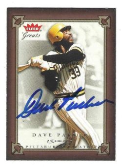 Autographed DAVE PARKER 2004 Fleer Greats of the Game Card