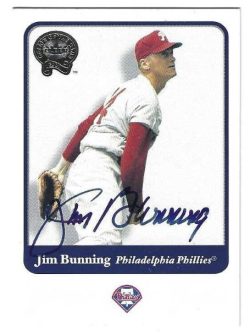Autographed JIM BUNNING Philadelphia Phillies 2001 Fleer Greats Card