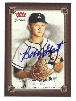 Autographed BOBBY SHANTZ 2004 Fleer Greats of the Game Card