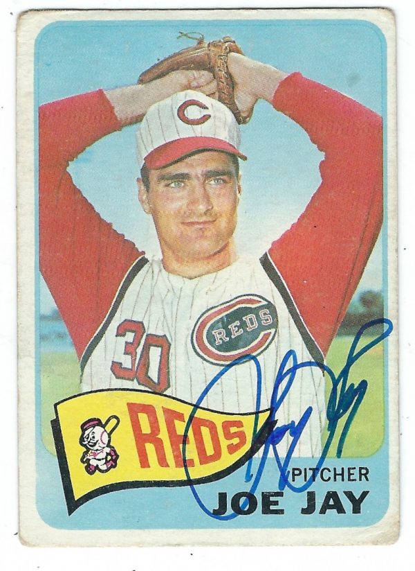 Autographed JOEY JAY Cincinnati Reds 1965 Topps Card