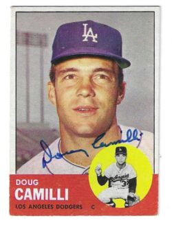 Autographed DOUG CAMILLI Los Angeles Dodgers 1963 Topps Card
