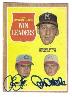 Autographed JOEY JAY & JIM O'TOOLE 1962 Topps Card