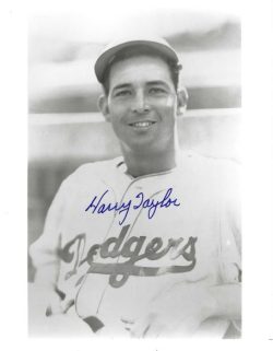 AUTOGRAPHED HARRY TAYLOR 8x10 Brooklyn Dodgers photo