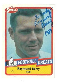 Signed RAYMOND BERRY 1989 Swell Football Card
