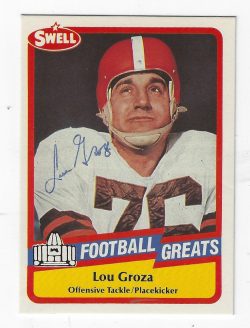 Signed LOU GROZA 1989 Swell Football Card
