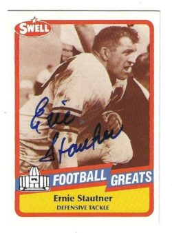 Signed ERNIE STAUTNER 1989 Swell Football Card