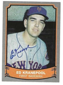 Autograhped  ED KRANEPOOL New York Mets 1989 Pacific Legends Card