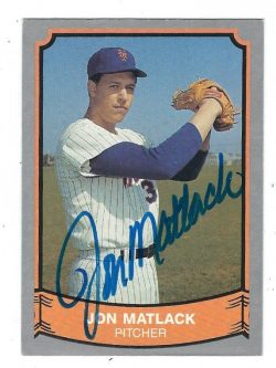 Autographed JON MATLACK 1989 Pacific Legends Card #214
