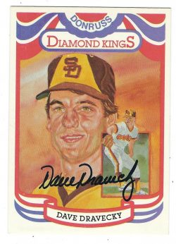 Autographed DAVE DRAVECKY 1984 Donruss Diamond King
