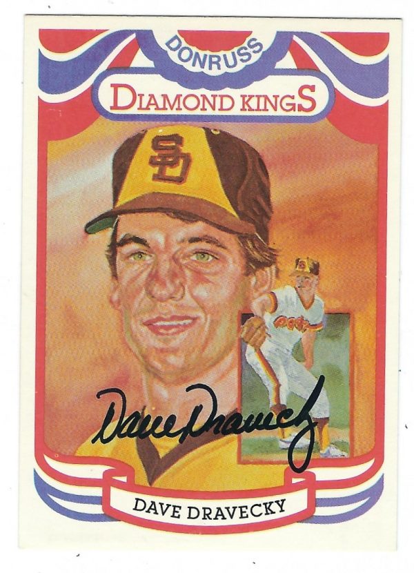 Autographed DAVE DRAVECKY 1984 Donruss Diamond King