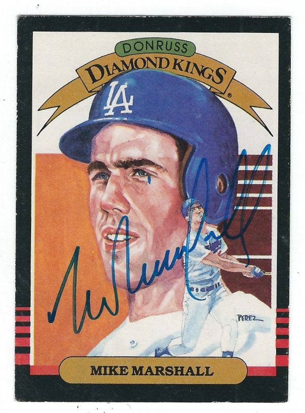 Autographed MIKE MARSHALL 1985 Donruss Diamond King