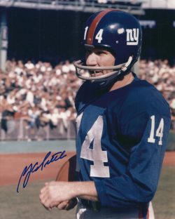 AUTOGRAPHED  Y. A. TITTLE 8x10  HOF New York Giants Photo