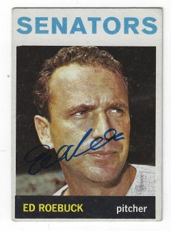 Autographed ED ROEBUCK 1964 Topps Card