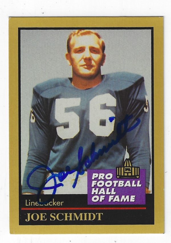 Autographed JOE SCHMIDT 1991 Enor Football card