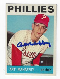 Autographed ART MAHAFFEY 1964 Topps Card